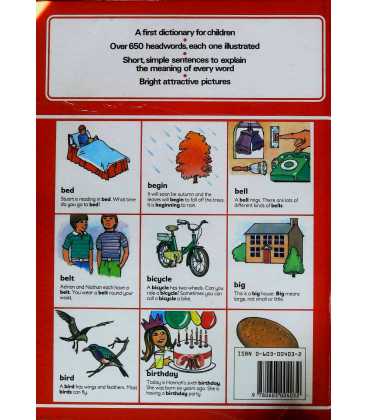 Children's Picture Dictionary Back Cover