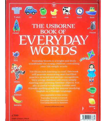 The Usborne Book of Everyday Words Back Cover