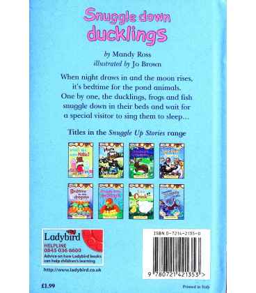 Snuggle Down Ducklings (Snuggle Up Stories) Back Cover